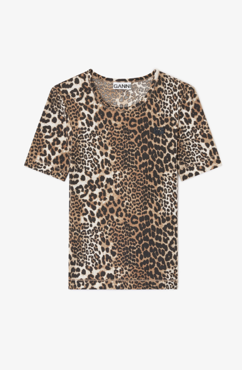 Camiseta de canalé de leopardo